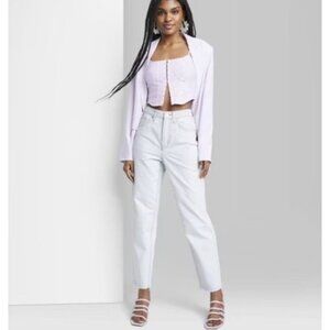 Super High Rise Curvy Tapered Ankle Jeans SIZE 0 22X27 Ultra Light Wash Wild Fab